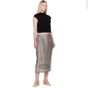 AMOMENTO GREY SILKY SKIRT